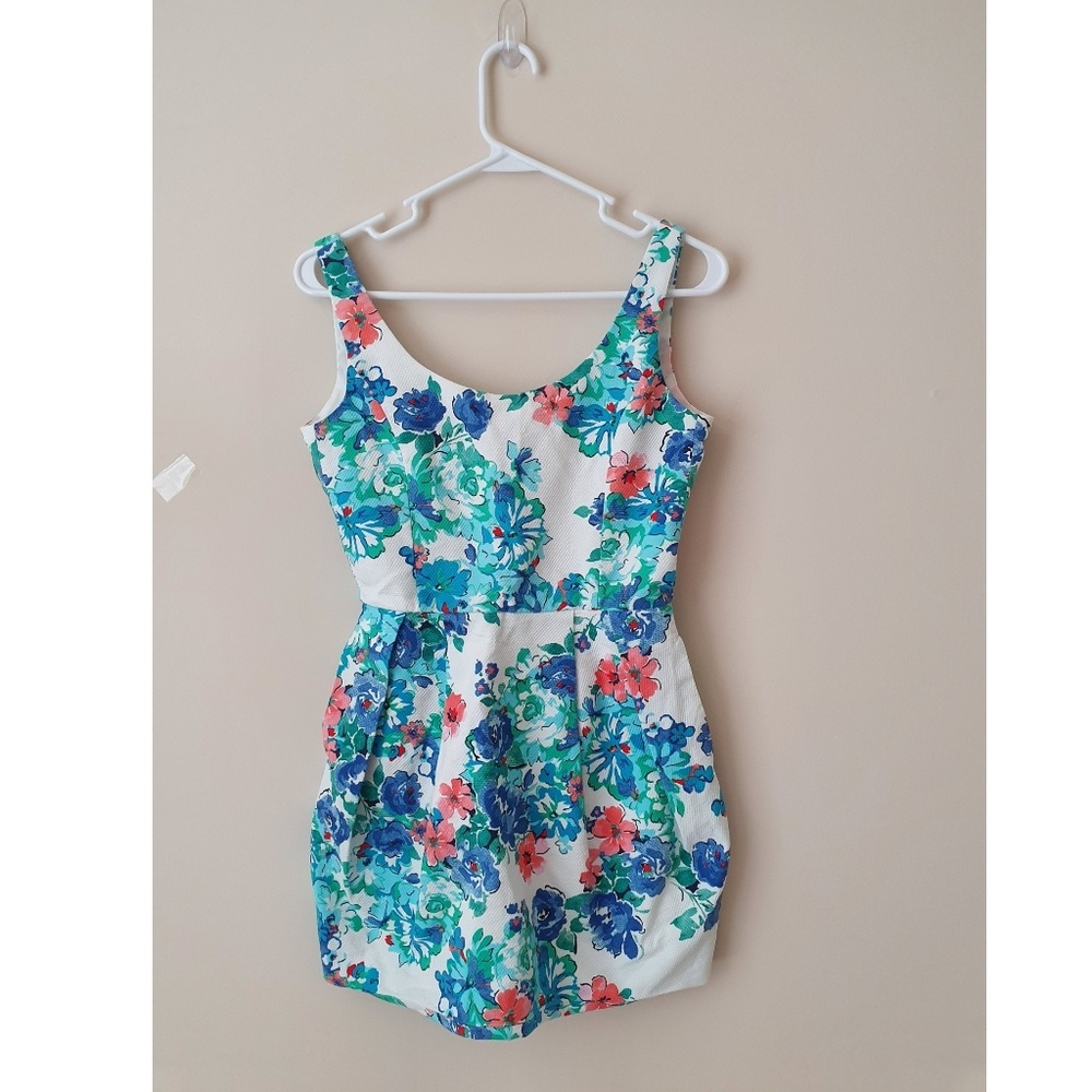 Trf pouf floral mini dress